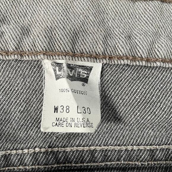 Vintage 90’s Levi’s 550 Faded Grey Denim Tapered Jeans - Picture 6 of 8